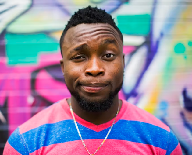 man in a colorful football shirt